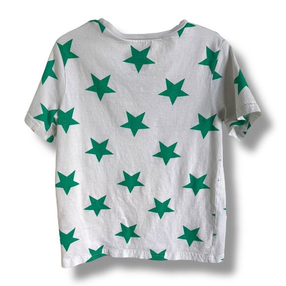 H&M Basic White & Green Star Print Tee - Boys Size 4-5 - Picture 3 of 5